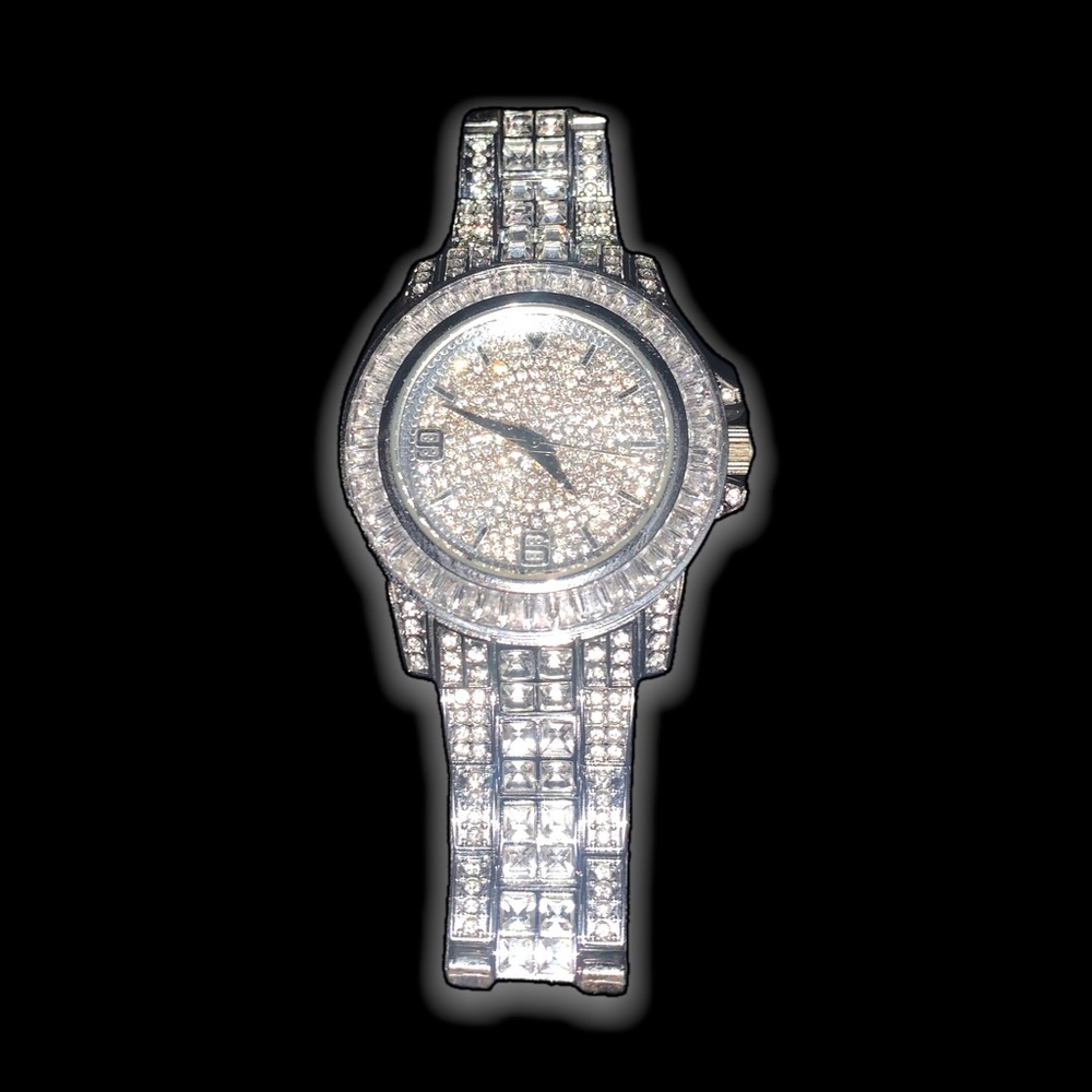 Iced Out Face Baguette Watch